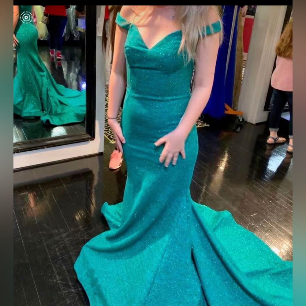 Jovani off the shoulder glitter prom/pageant dress size 6